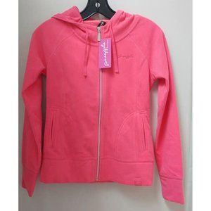 Dark Peach Fleece Zip Up Hoodie Sweater